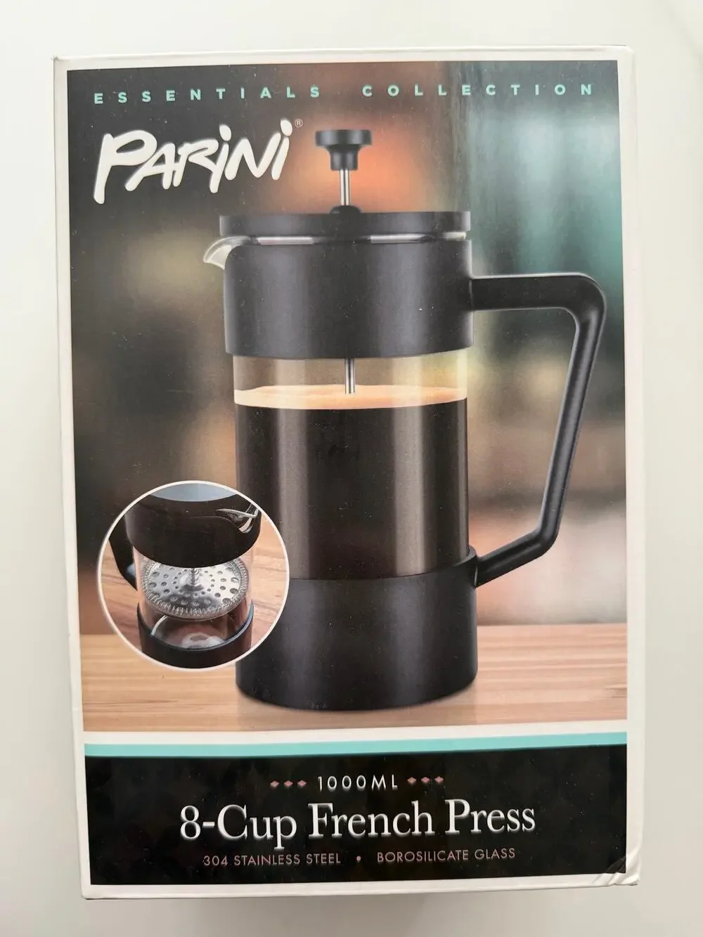 Parini Essential Collection 8-Cup French Press Coffee Tea Maker Stainless New